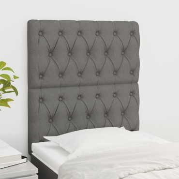 vidaXL Κεφαλάρι Κρεβατιού Σκούρο Γκρι 80x7x118/128cm Ύφασμα 1 τεμ.