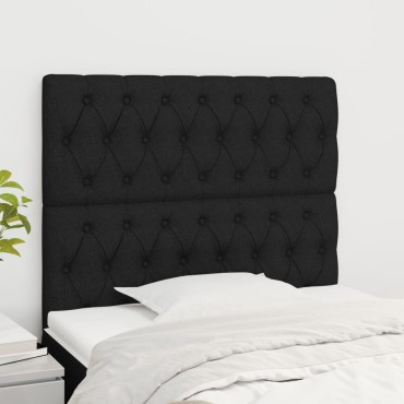 vidaXL Κεφαλάρια Κρεβατιού 2 τεμ. Μαύρο 90x7x78/88cm Υφασμάτινο