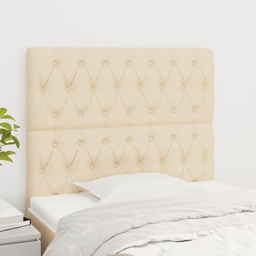 vidaXL Κεφαλάρια Κρεβατιού 2 τεμ. Κρεμ 90x7x78/88cm Υφασμάτινο