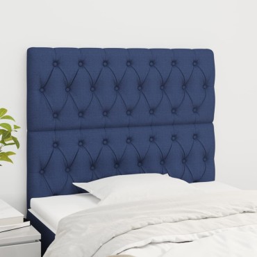vidaXL Κεφαλάρια Κρεβατιού 2 τεμ. Μπλε 100x7x78/88cm Υφασμάτινο