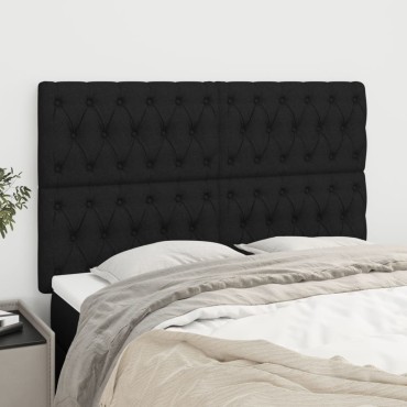 vidaXL Κεφαλάρια Κρεβατιού 4 τεμ. Μαύρο 72x7x78/88cm Υφασμάτινο
