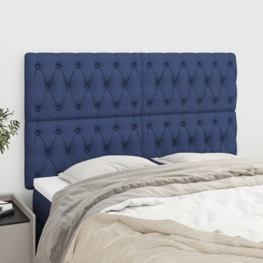 vidaXL Κεφαλάρια Κρεβατιού 4 τεμ. Μπλε 72x7x78/88cm Υφασμάτινο