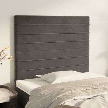 vidaXL Κεφαλάρια Κρεβατιού 2 τεμ. Σκ. Γκρι 80x5x78/88cm Βελούδινο