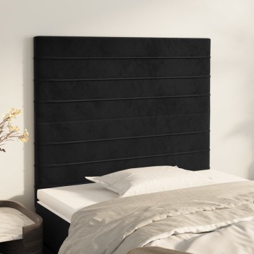 vidaXL Κεφαλάρια Κρεβατιού 2 τεμ. Μαύρο 100x5x78/88cm Βελούδινο