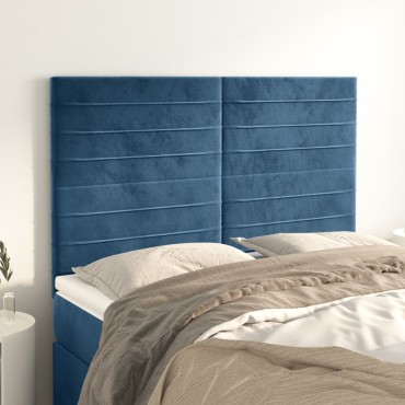 vidaXL Κεφαλάρια Κρεβατιού 4 τεμ. Σκ. Μπλε 72x5x78/88cm Βελούδινα