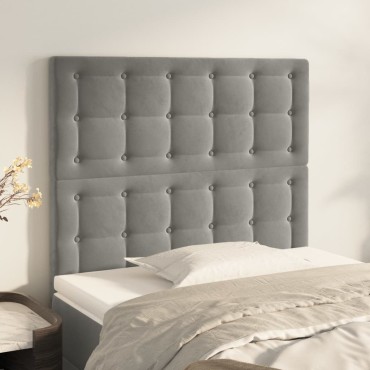 vidaXL Κεφαλάρια Κρεβατιού 2 τεμ. Αν. Γκρι 100x5x78/88cm Βελούδινο