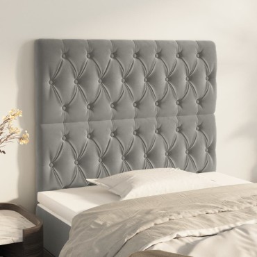 vidaXL Κεφαλάρι Ανοιχτό Γκρι 90x7x118/128cm Βελούδο 1 τεμ.