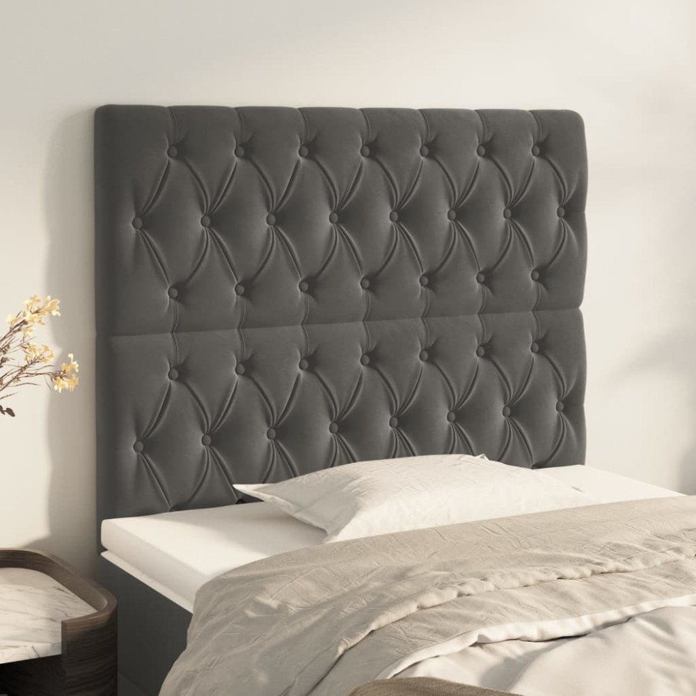 vidaXL Κεφαλάρι Σκούρο Γκρι 90x7x118/128cm Βελούδο 1 τεμ.