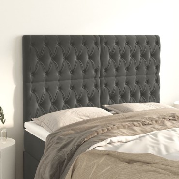 vidaXL Κεφαλάρια Κρεβατιού 4 τεμ. Σκ. Γκρι 80x7x78/88cm Βελούδινο
