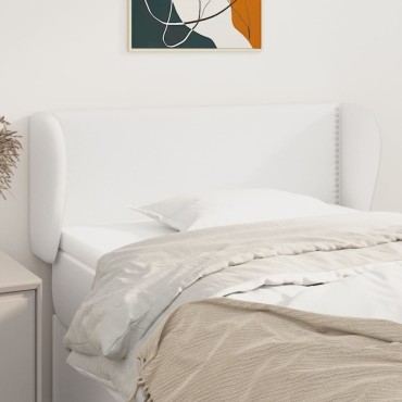 vidaXL Κεφαλάρι με Πτερύγια Λευκό 83x23x78/88cm Συνθετικό δέρμα 1 τεμ.