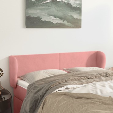 vidaXL Κεφαλάρι με Πτερύγια Ροζ 147x23x78/88cm Βελούδινο 1 τεμ.