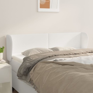 vidaXL Κεφαλάρι με Πτερύγια Λευκό 147x23x78/88cm Συνθετικό Δέρμα 1 τεμ.