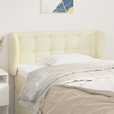 vidaXL Κεφαλάρι με Πτερύγια Κρεμ 83x23x78/88cm Συνθετικό Δέρμα 1 τεμ.