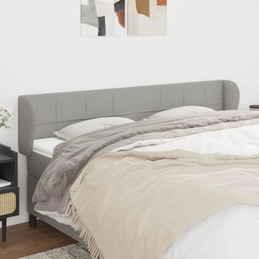 vidaXL Κεφαλάρι με Πτερύγια Ανοιχτό Γκρι 183x23x78/88cm Υφασμάτινο 1 τεμ.