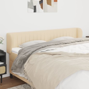 vidaXL Κεφαλάρι με Πτερύγια Κρεμ 163x23x78/88cm Υφασμάτινο 1 τεμ.