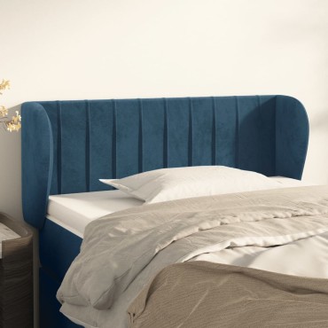 vidaXL Κεφαλάρι με Πτερύγια Σκούρο Μπλε 103x23x78/88cm Βελούδινο 1 τεμ.