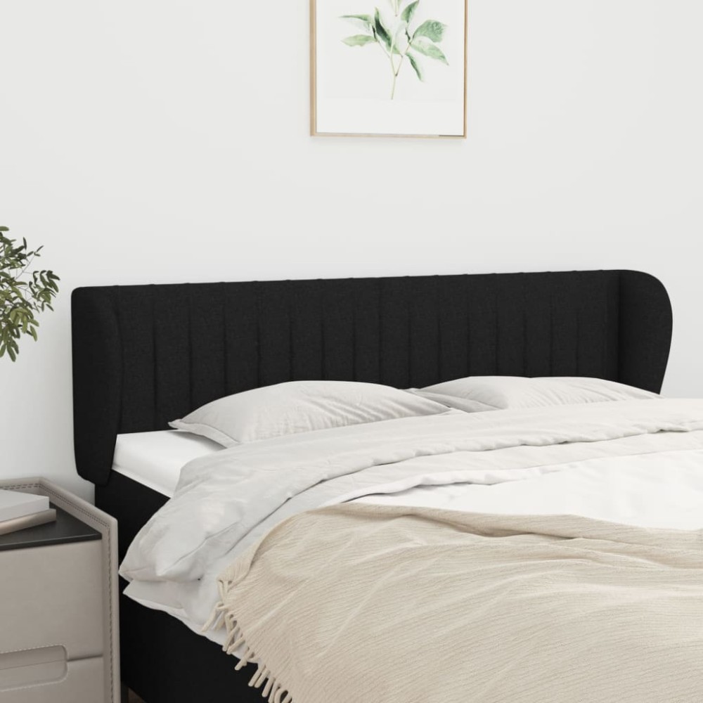 vidaXL Κεφαλάρι με Πτερύγια Μαύρο 147x23x78/88cm Υφασμάτινο 1 τεμ.
