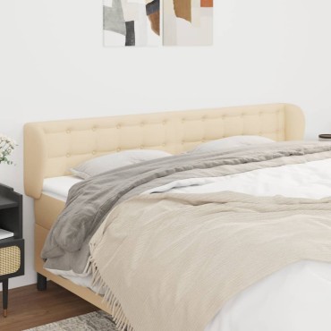 vidaXL Κεφαλάρι με Πτερύγια Κρεμ 203x23x78/88cm Υφασμάτινο 1 τεμ.