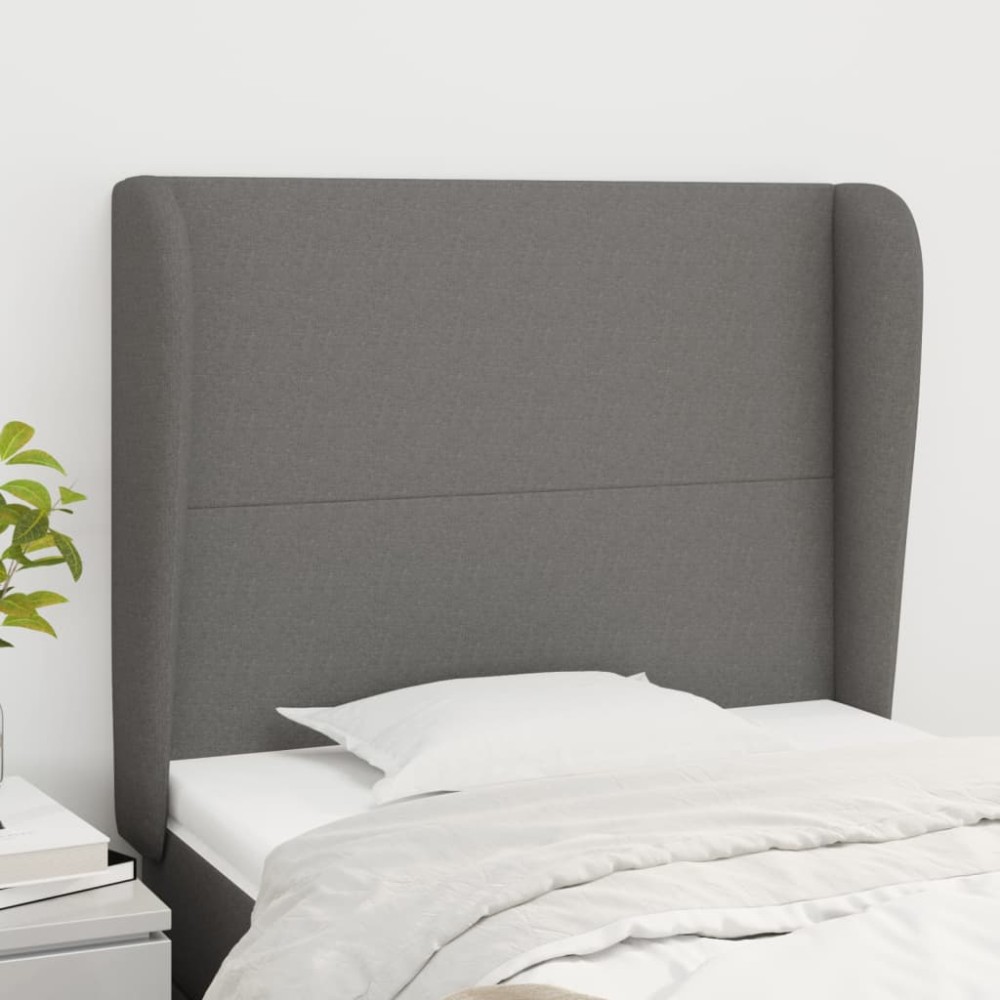 vidaXL Κεφαλάρι με Πτερύγια Σκούρο Γκρι 83x23x118/128cm Υφασμάτινο 1 τεμ.