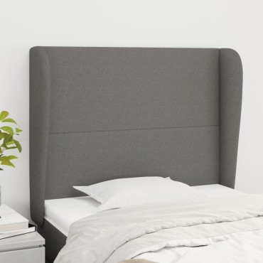 vidaXL Κεφαλάρι με Πτερύγια Σκούρο Γκρι 93x23x118/128cm Υφασμάτινο 1 τεμ.