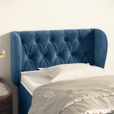 vidaXL Κεφαλάρι με Πτερύγια Σκούρο Μπλε 83x23x78/88cm Βελούδινο 1 τεμ.
