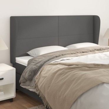 vidaXL Κεφαλάρι με Πτερύγια Γκρι 163x23x118/128cmΣυνθετικό Δέρμα 1 τεμ.