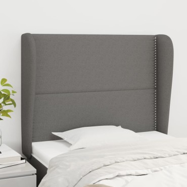 vidaXL Κεφαλάρι με Πτερύγια Σκούρο Γκρι 103x23x118/128cm Υφασμάτινο 1 τεμ.