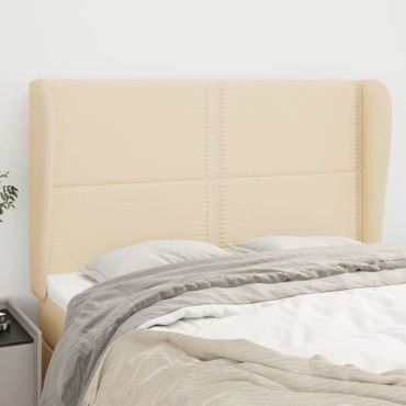 vidaXL Κεφαλάρι με Πτερύγια Κρεμ 147x23x118/128cm Υφασμάτινο 1 τεμ.