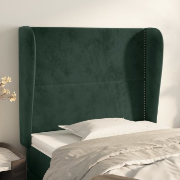 vidaXL Κεφαλάρι με Πτερύγια Σκ. Πράσινο 93x23x118/128cm Βελούδινο 1 τεμ.