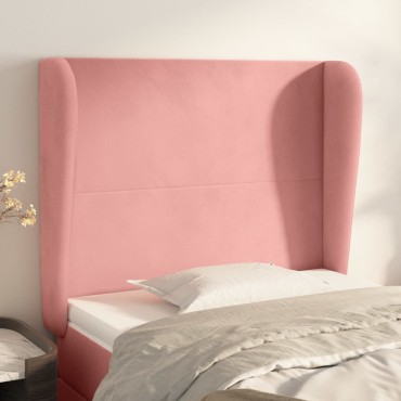 vidaXL Κεφαλάρι με Πτερύγια Ροζ 103x23x118/128cm Βελούδινο 1 τεμ.