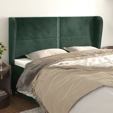 vidaXL Κεφαλάρι με Πτερύγια Πράσινο 203x23x118/128cm Βελούδινο 1 τεμ.