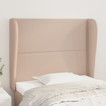vidaXL Κεφαλάρι με Πτερύγια Καπουτσίνο 103x23x118/128cm Συνθ. Δέρμα 1 τεμ.