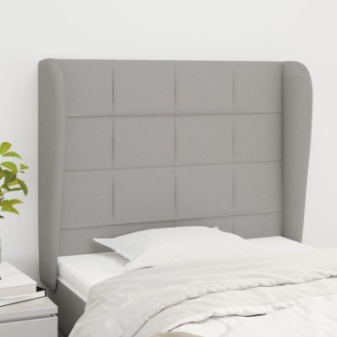 vidaXL Κεφαλάρι με Πτερύγια Ανοιχτό Γκρι 93x23x118/128cm Υφασμάτινο 1 τεμ.