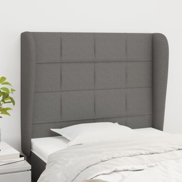 vidaXL Κεφαλάρι με Πτερύγια Σκούρο Γκρι 93x23x118/128cm Υφασμάτινο 1 τεμ.