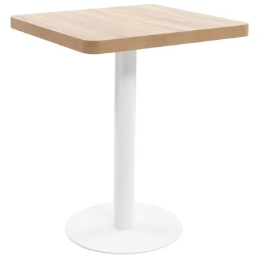 vidaXL Τραπέζι Bistro Ανοιχτό Καφέ 60x60cm από MDF 1 τεμ.