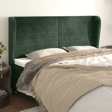 vidaXL Κεφαλάρι με Πτερύγια Πράσινο 203x23x118/128cm Βελούδινο 1 τεμ.