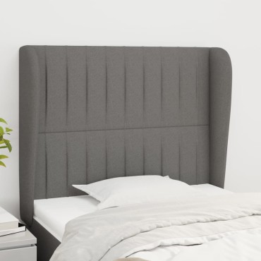 vidaXL Κεφαλάρι με Πτερύγια Σκούρο Γκρι 103x23x118/128cm Υφασμάτινο 1 τεμ.