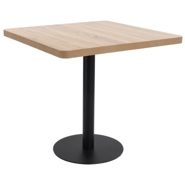 vidaXL Τραπέζι Bistro Ανοιχτό Καφέ 80x80cm από MDF 1 τεμ.