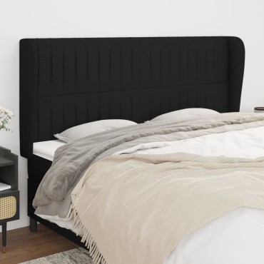 vidaXL Κεφαλάρι με Πτερύγια Μαύρο 163x23x118/128cm Υφασμάτινο 1 τεμ.