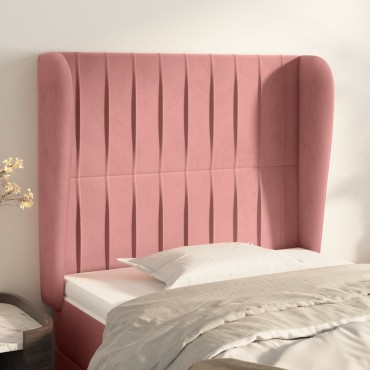 vidaXL Κεφαλάρι με Πτερύγια Ροζ 103x23x118/128cm Βελούδινο 1 τεμ.