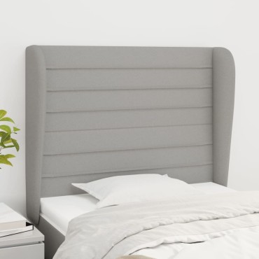 vidaXL Κεφαλάρι με Πτερύγια Ανοιχτό Γκρι 83x23x118/128cm Υφασμάτινο 1 τεμ.
