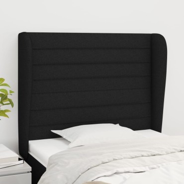 vidaXL Κεφαλάρι με Πτερύγια Μαύρο 83x23x118/128cm Υφασμάτινο 1 τεμ.