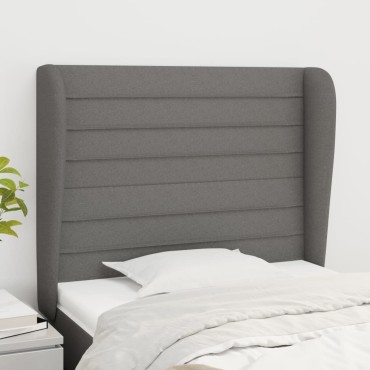 vidaXL Κεφαλάρι με Πτερύγια Σκούρο Γκρι 93x23x118/128cm Υφασμάτινο 1 τεμ.
