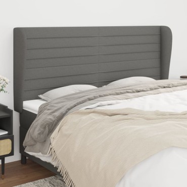 vidaXL Κεφαλάρι με Πτερύγια Σκούρο Γκρι 163x23x118/128cm Υφασμάτινο 1 τεμ.