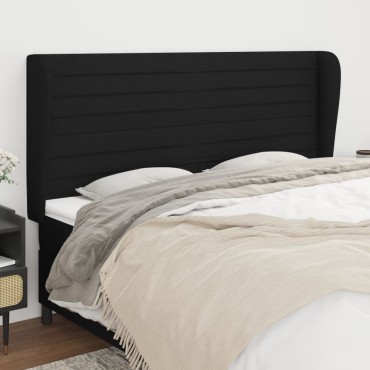 vidaXL Κεφαλάρι με Πτερύγια Μαύρο 163x23x118/128cm Υφασμάτινο 1 τεμ.