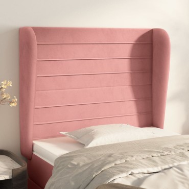 vidaXL Κεφαλάρι με Πτερύγια Ροζ 103x23x118/128cm Βελούδινο 1 τεμ.