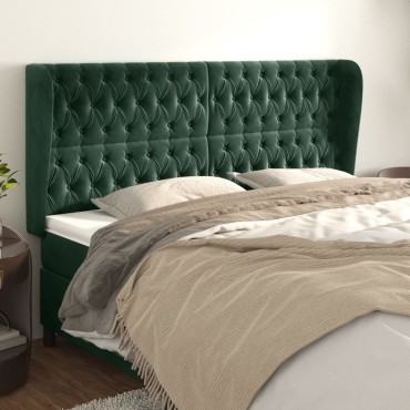 vidaXL Κεφαλάρι με Πτερύγια Πράσινο 183x23x118/128cm Βελούδινο 1 τεμ.