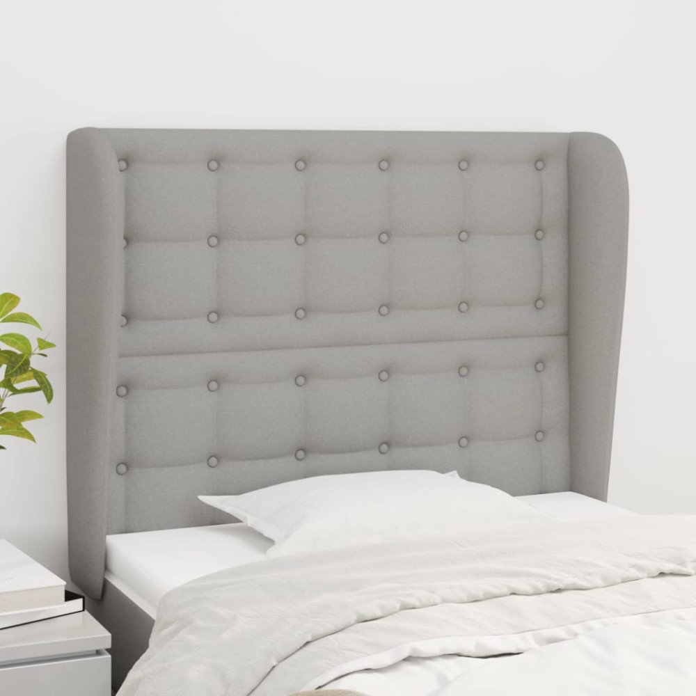 vidaXL Κεφαλάρι με Πτερύγια Ανοιχτό Γκρι 93x23x118/128cm Υφασμάτινο 1 τεμ. vidaXL Κεφαλάρι με Πτερύγια Ανοιχτό Γκρι 93x23x118/128cm Υφασμάτινο 1 τεμ.