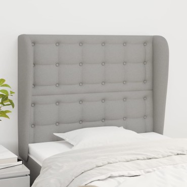 vidaXL Κεφαλάρι με Πτερύγια Ανοιχτό Γκρι 93x23x118/128cm Υφασμάτινο 1 τεμ.