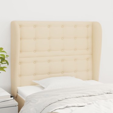 vidaXL Κεφαλάρι με Πτερύγια Κρεμ 93x23x118/128cm Υφασμάτινο 1 τεμ.